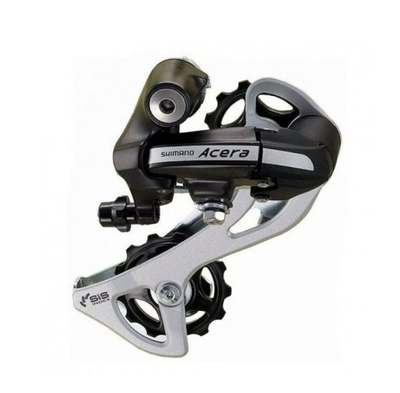 Задний переключатель Shimano ACERA М-390 для 9 скоростей, крепление на петух, черный, для MTB велоси