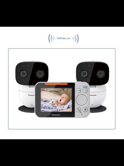Видеоняня Panasonic KX-HN3001-X2. В комплекте монитор 3,5" и две поворотных видеокамеры, VGA