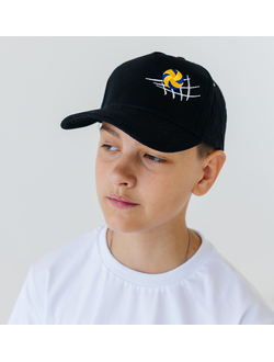 Кепка c козырьком черная (мяч классический)