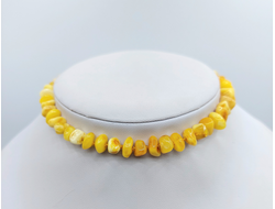 Детские бусы из натурального обработанного матового янтаря через узелок арт.7