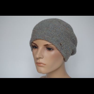 Вязаный берет бежевый женский из мохера Vizio Италия 6446