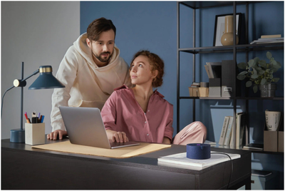 Умная колонка Яндекс Станция Мини без часов с Алисой, синий сапфир, 10Вт