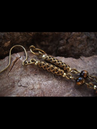 Бохо-серьги &quot;Хвойные веточки&quot;