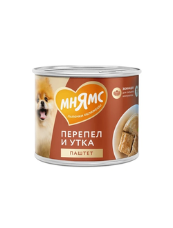 Мнямс влажный корм (консерва) для собак "Сильный иммунитет" из перепела и утки 200 г