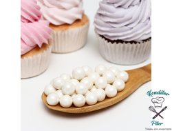 ДРАЖЕ ЗЕРНОВОЕ в цветной кондитерской глазури «Жемчуг» белоснежный 12-13 мм №253, 50 гр