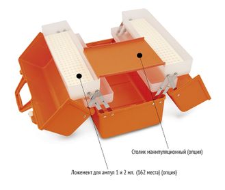 Укладка врача скорой медицинской помощи большая (без вложений) c 2-х этажными лотками УМСП-01-П/3