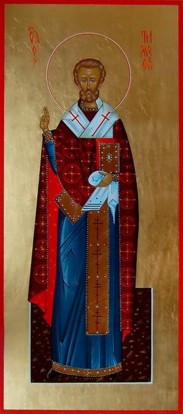 Тимофей Апостол от 70-ти, епископ Ефесский (Эфесский, Евфесский), Святитель. Рукописная мерная икона