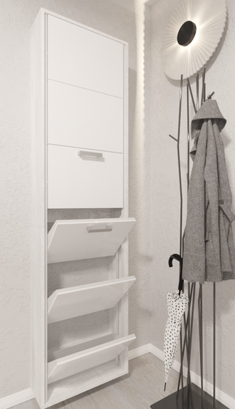 Обувница Айрон-6 Лайт (фасад стекло Белое)