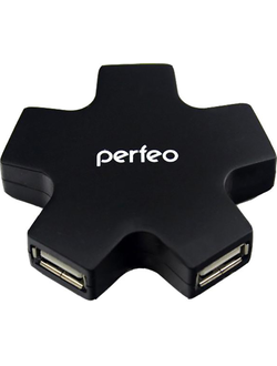 USB-концентратор Perfeo USB-HUB 4 Port, (PF-HYD-6098H Black)