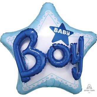 ДЖАМБО Baby Boy звезда голубая 32"/81СМ