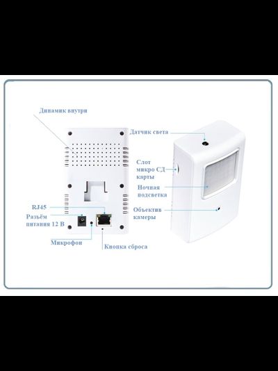 Охранная IP WiFi-LAN видеокамера с ночным видением и аудиоканалом (корпус ИК датчика), встроенный DVR. HD (Pro Ezcam)