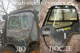 Замена Дверного Стекла для мини - погрузчика JCB Eco Robot