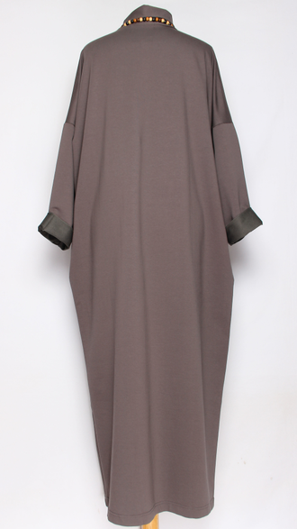 Платье "Кимоно хомут" серый р.56