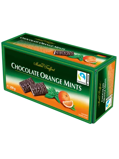 Chocolate Orange Mints - плитки темного шоколада апельсин/мята 200г