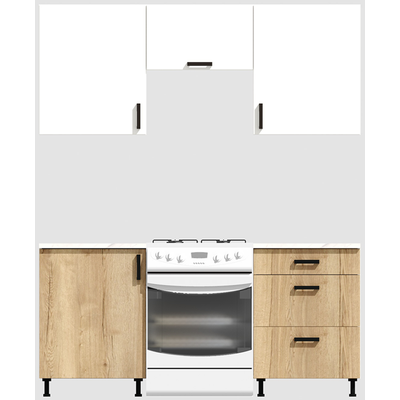 Кухня эконом 1,2 метра (600х600) Цвет: Белый/Дуб Вотан