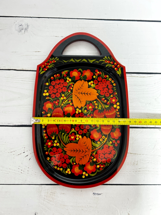 Тарелка поднос Желудь 290*190 с росписью Хохлома