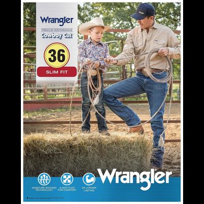 Джинсы Wrangler® Premium Performance™ Cowboy Cut® Advanced Comfort Wicking узкий крой