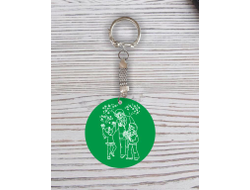 Брелок с гравировкой зелёный на 9 Мая, День Победы Спасибо за детство!