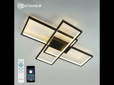 Estares св-к-люстра св/д управл. SVEN 3S 65W(6500lm) 2K-4K-6K 500x360x80 белый/черный пульт ДУ IP20