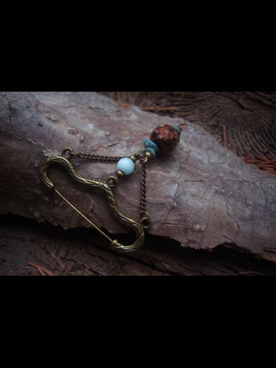 Бохо-брошь &quot;Следуя лесной тропой...&quot;