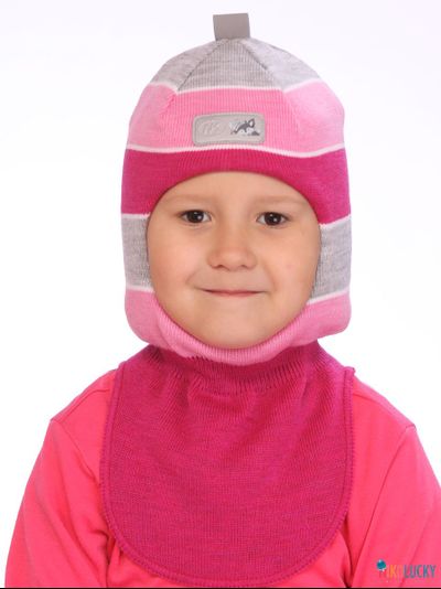 Шапка-шлем 21101-02, цвет розовый, серый р. 50-52