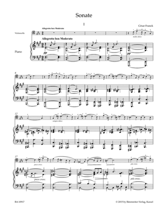 Cesar Auguste, Sonata Melancolie for Violoncello and Piano