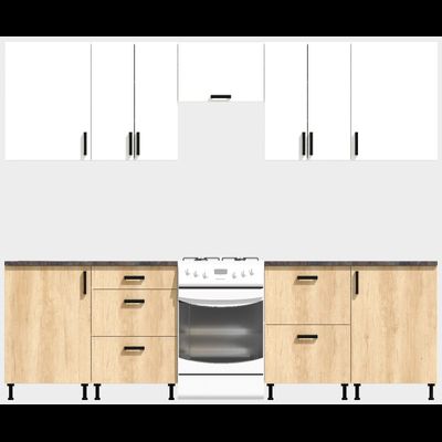Кухня Эконом 2,4 метра (1200х1200) Цвет: Белый/Дуб Сонома