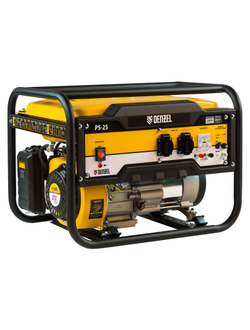 Генератор бензиновый PS 25, 2.5 кВт, 230 В, 15 л, ручной стартер Denzel