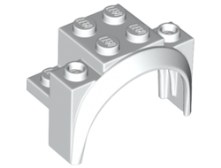 Vehicle, Mudguard 4 x 2 1/2 x 2 1/3 with Arch Round, White (18974 / 6102583)