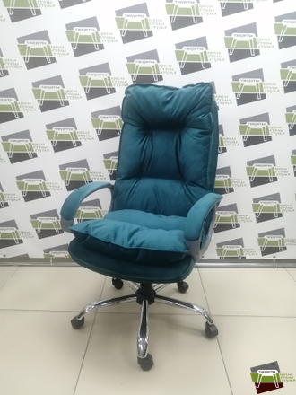 Кресло Кр85 ТГ СП ХРОМ HT20 (ткань морская волна)