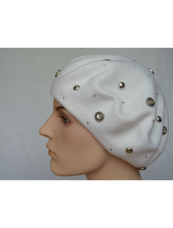 Белый фетровый берет Vizio 3633 Италия фото женский беретов белого цвета из фетра