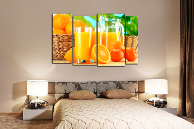 Модульная картина "Апельсины и сок"