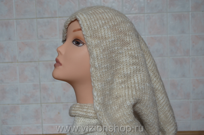 Шарф капюшон вязаный женский Vizio S 141 S 8 бежевый
