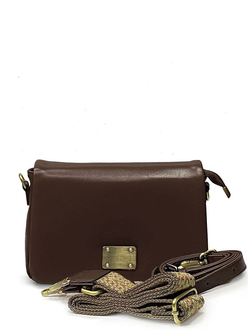 (АРТИКУЛ: 9735/0/42) СУМКА ЖЕНСКАЯ, НЕБОЛЬШАЯ, НАТУРАЛЬНАЯ ГЛАДКАЯ КОЖА, КОРИЧНЕВАЯ С КРАСНОВАТЫМ ОТТЕНКОМ, С ДВУМЯ ПЛЕЧЕВЫМИ РЕМНЯМИ
