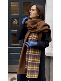 Палантин шерстяной двусторонний из пальтовой ткани