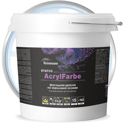 Краска фасадная акриловая REINMANN Status AcrylFarbe Бесцветная база C 15 л