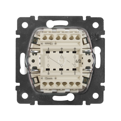 Legrand 770108, Valena Переключатель двухклавишный, алюминий, вид сзади