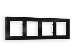 Рамка 4-я Черный металл шлифованный, коллекция PLATOS - Ambrella Volt - ALFA
