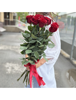 9 голландских роз 80 см (цвет на выбор)