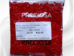 Бисер чешский preciosa рубка 10/0, красная непрозрачная (93190), 50 грамм