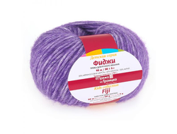 Пряжа для вязания  Фиджи Троицкой фабрики 20% мериносовая шерсть, 60% хлопок, 20% акрил моточки по 50 грамм длина нити 95 метров цвет сиреневый  8353