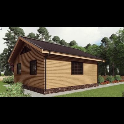 Одноэтажный каркасный дом с двумя спальнями 67м² (SK22)