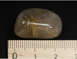 Кварц с рутилом (рутиловый), галтовка, Бразилия (23*15*12 мм, 7,6 г) №35190