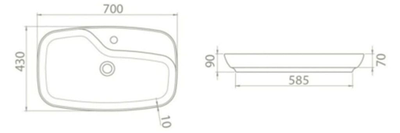 Тумба с раковиной Opadiris Луиджи 90 серый матовый, со столешницей и накладной раковиной "NOVA"