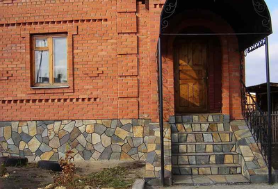 Укладка плитняка (сланец черный, Черный принц)