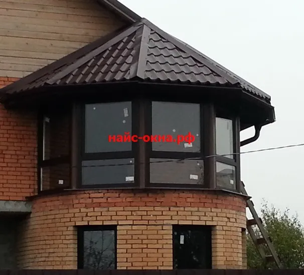 монтаж веранды эркерной формы с.Сновицы