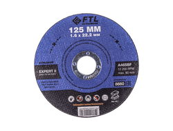 Круг отрезной по металлу FTL Expert II 125 х 1,6 х 22,2 мм A46SBF, FoxWeld, 8660