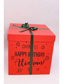 коробка красная в стиле Among us (без шаров)