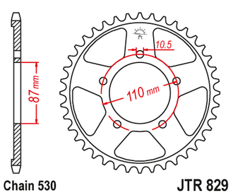 Звезда ведомая (45 зуб.) RK B6831-45 (Аналог: JTR829.45) для мотоциклов Suzuki