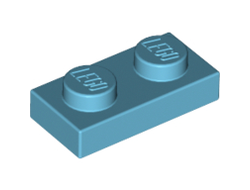Plate 1 x 2, Medium Azure (3023 / 4619511 / 6013825 / 6097419)